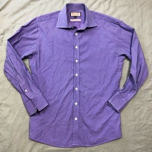THOMAS PINK Mens Striped Slim Fit Dress Shirt 16